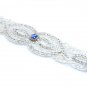 Wedding Applique Dress Iron Sew Blue Crystal Rhinestone Applique