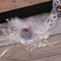 Cream White Purple Pink Flower Pearl Wedding Headpiece Tiara Choker Necklace