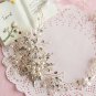 Ivory Pearl Flower Bridal Rhinestone Crystal Leaf Silver Hair Wedding Tiara