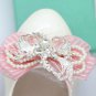 2 pcs - Fashion Rhinestone Crystal Organza Bow Silver Summer Wedding Shoe Clips
