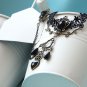 Drop Black Flower Lace Slave Ring Heart Pendant Droplet Bracelet