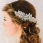 Bridal Bride Ladies Crystal Rhinestone Leaf Applique Wedding Hair Clip