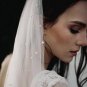 Ivory 1.5 m Long 1 Tier Vintage Bridal Pearl Tulle Wedding Organza Fibre Veil