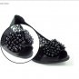 A Pair Beaded Crystal Beads Bow Fashion Shoe Clips Charms
