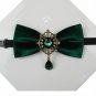 Dangle Crystal Velvet Bow Pre Tied Wedding Bow Tie Black Blue Neck Tie