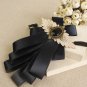Set Of 2 items - Wedding Men Pre Tied Bow Tie Brooch Pin Clip With Rose Pin