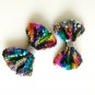 2 Pcs Rainbow Color Sequin Sparkling Wedding Shoe Clips Pair