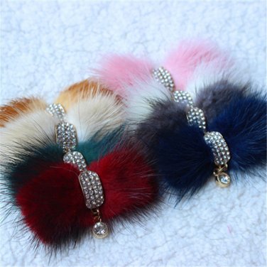 2 Pcs Wedding Shoes Faux Fur Crystal Charm Bridal Shoe Clips Pair