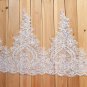 1 Yard Off White Wedding Veil Heart Embroidered Lingerie Bridal Lace Trim Fabric