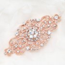 Rose Gold Or Silver Rhinestone Wedding Hair Barrette Clip Vintage Headpiece