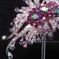 Vintage Purple Aurora Rhinestone Crystal Wedding Brooch Pin Jewelry Accessories