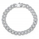 Cuba Cubic Zirconia Crystal Chain Wedding Bracelet Jewelry  17cm/19cm