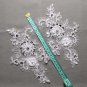 1 Pair Sequin Pearl Flower Embroidered Lace Sew Off White Wedding Applique