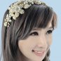 Vintage Gold Tone Headband Bridal Wedding Ivory Pearl Hair Accessories