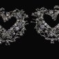 A Pair Heart Sharp Rhinestone Black Gold Wedding Detachable Shoe Clips