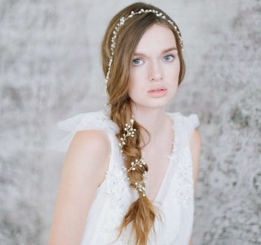 Bridal Vintage Crystal Pearl Cluster Tiara Headpiece Wedding Hair Piece