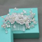 Wedding Bridal Rhinestone Crystal Ivory Pearl Flower Hair Comb Headpiece