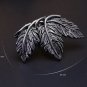 2 Pcs Vintage Leaf Dark Gold Silver Wedding Copper Tone Shoe Clips Decoration