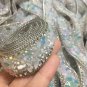 White Clear Beaded Crystal Wedding Sash Silver Chain Trim Iron Sew Applique 50cm