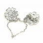 Vintage Flower Rhinestone Crystal Coat Shawl Scarf Guard Chain Sweater Clip