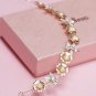 Gold Flower Pearl Rhinestone Crystal Tiara Headpiece Wedding Hair Accessories