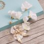 Bridal Flower Crystal Cream White Wedding Gold Flower Headpiece Hair Clip