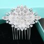 Clear Rhinestone Crystal Silver Tone Vintage Style Bridal Wedding Hair Comb