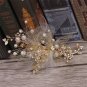 Rhinestone Hair Crystal Flower Pearl Gold Hair Clip Net Bridal Fascinator