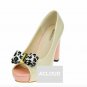 2 Pcs Leopard Black Brown Faux Fur Pattern Plastic Shoe Clips Fashion Charms