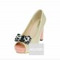 2 Pcs Leopard Black Brown Faux Fur Pattern Plastic Shoe Clips Fashion Charms