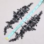 1 Pair Pearl Beaded Beads Lace Flower Motif Sewing Floral Black Applique