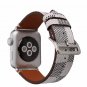 Apple Watch Replacement Band Black White Grid Leather Bracelet Wristwatch Strap