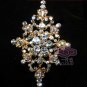 Rhinestone Crystal Vintage Style Wedding Sash Dress Gold Silver Brooch Pin