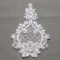 Bridal Wedding Flower Floral Vintage Faux Pearl Beaded Off White Lace Applique
