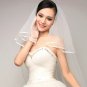 1 Tier White/Ivory Wedding Bridal Ribbon Edge Long Cathedral Veil With Comb 2.5M