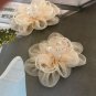 2 Pcs Black White Red Blue Bridal Organza Flower Beads Wedding Shoe Clips