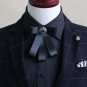Shiny Ribbon Wedding Party Mens Groom Pre-Tied Vintage Crystal Bow Tie