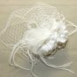 Bridal Rhinestone Pearl Flowers Birdcage Net Veil Fascinator Wedding Hair Comb