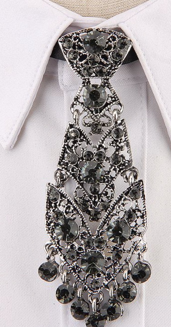 mens crystal tie
