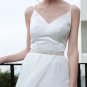 Diamante Rhinestone Wedding Bridal Silver Tone Crystal Applique Sash Belt