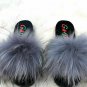 2 Pieces Thick Trim Color Slippers Shoes Raccoon Fur Shoes Trim Strip