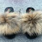 2 Pieces Thick Trim Color Slippers Shoes Raccoon Fur Shoes Trim Strip