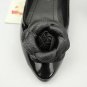2 Pcs Rose Flower Buds Wedding Fashion Sandals Black Faux Leather Shoe Clips