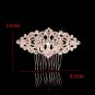Rose Gold Wedding Rhinestone Crystal Headpiece Hair Comb Vintage Jewelry