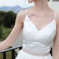 Diamante Rhinestone Wedding Bridal Rose Gold Tone Crystal Applique Sash Belt