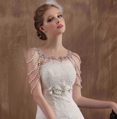 Aurora Crystal Rhinestone Flower Wedding Halter Chain Shoulder Halter Necklace