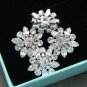 Lot of 4 Vintage Style Flower Rhinestone Crystal Star Wedding Shank Buttons DIY