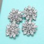 Lot of 4 Vintage Style Flower Rhinestone Crystal Star Wedding Shank Buttons DIY
