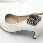 2 Pcs Wedding Bridal Rhinestone Crystal Vintage Style Black Gold Shoe Clips