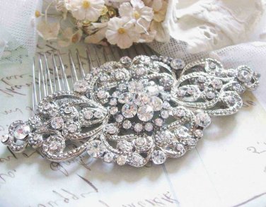 Vintage Style Bridal Rhinestone Crystal Wedding Hair Comb Headpiece Jewerlry